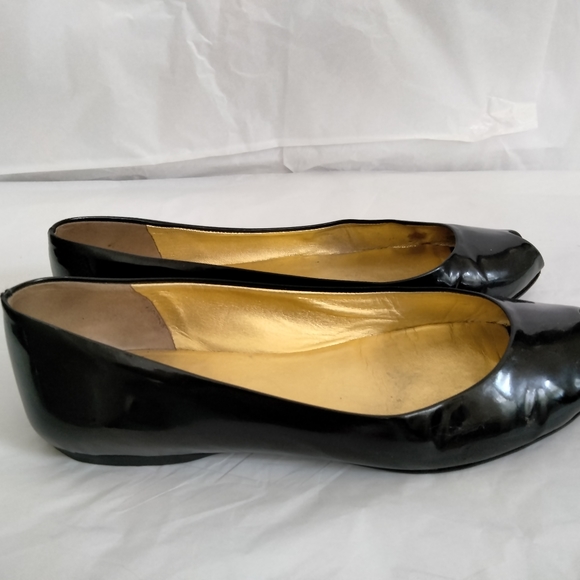 Prada classic Black Patent Leather Peep Toe Ballet Flats as 38.5 - Picture 8 of 16